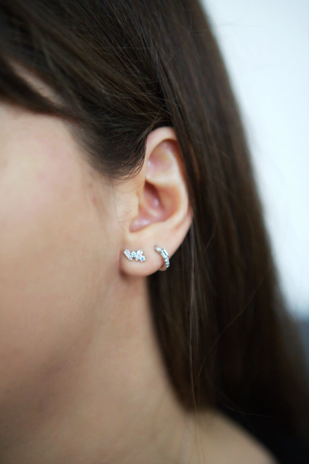 Set Boucles D'oreilles Duo Étoilé en Argent 925 et Zircons