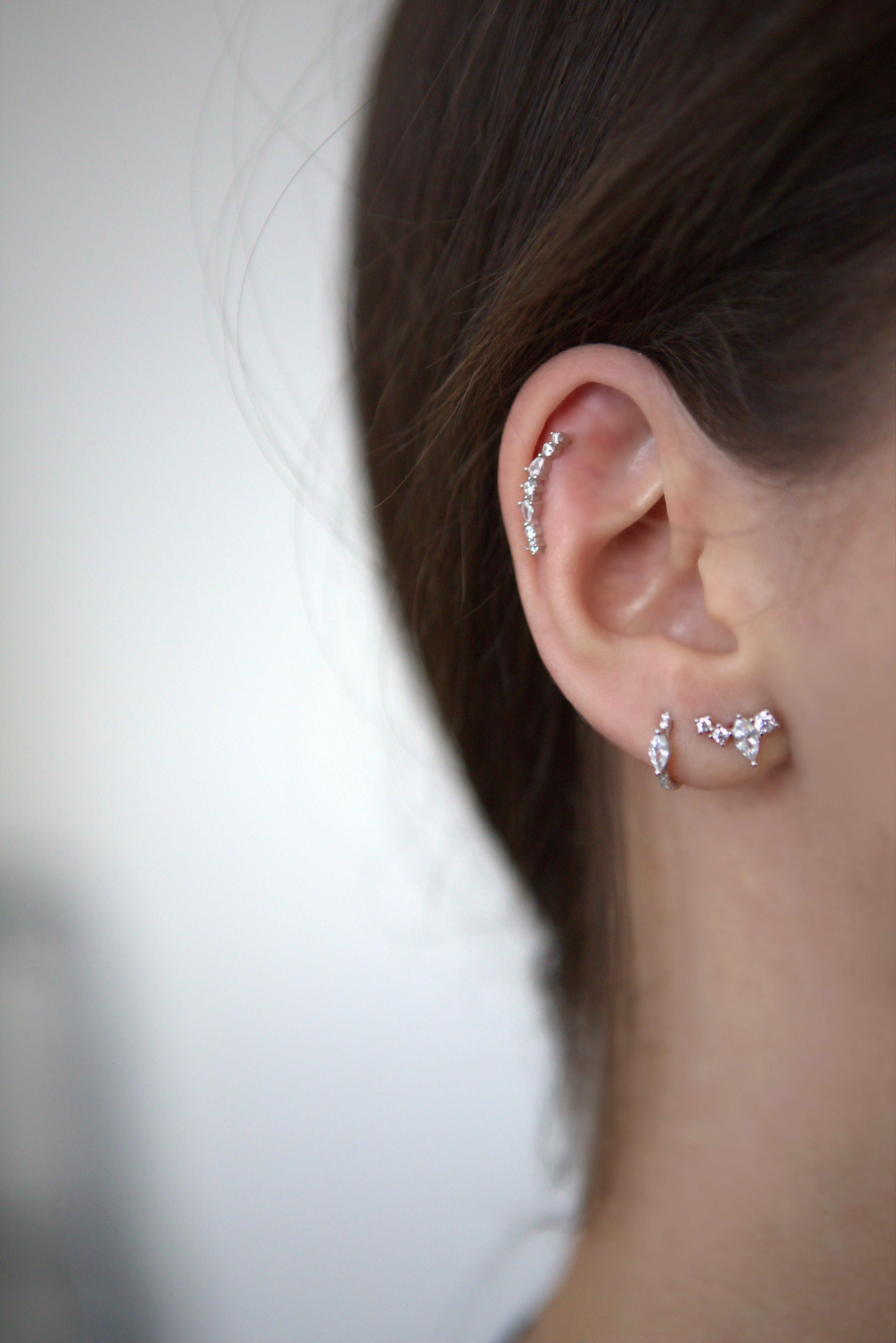 Boucle D'oreille Constellation Argent 925 et Zircons Droite