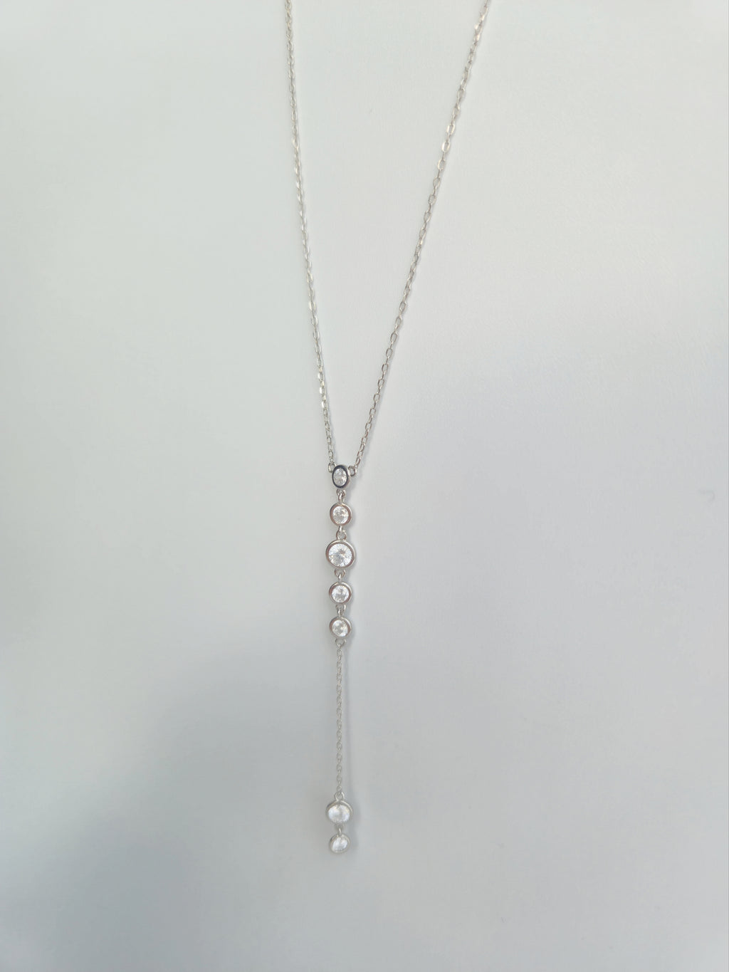 Collier en Y Nébula en Argent 925 et Zircons
