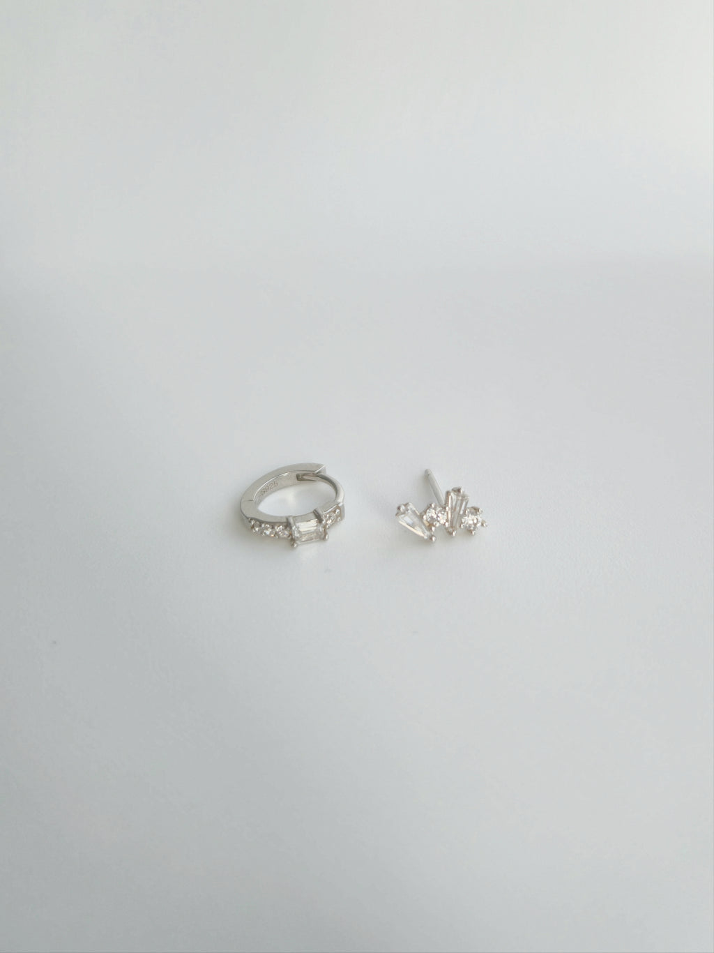 Set Boucles D'oreilles Duo Étoilé en Argent 925 et Zircons