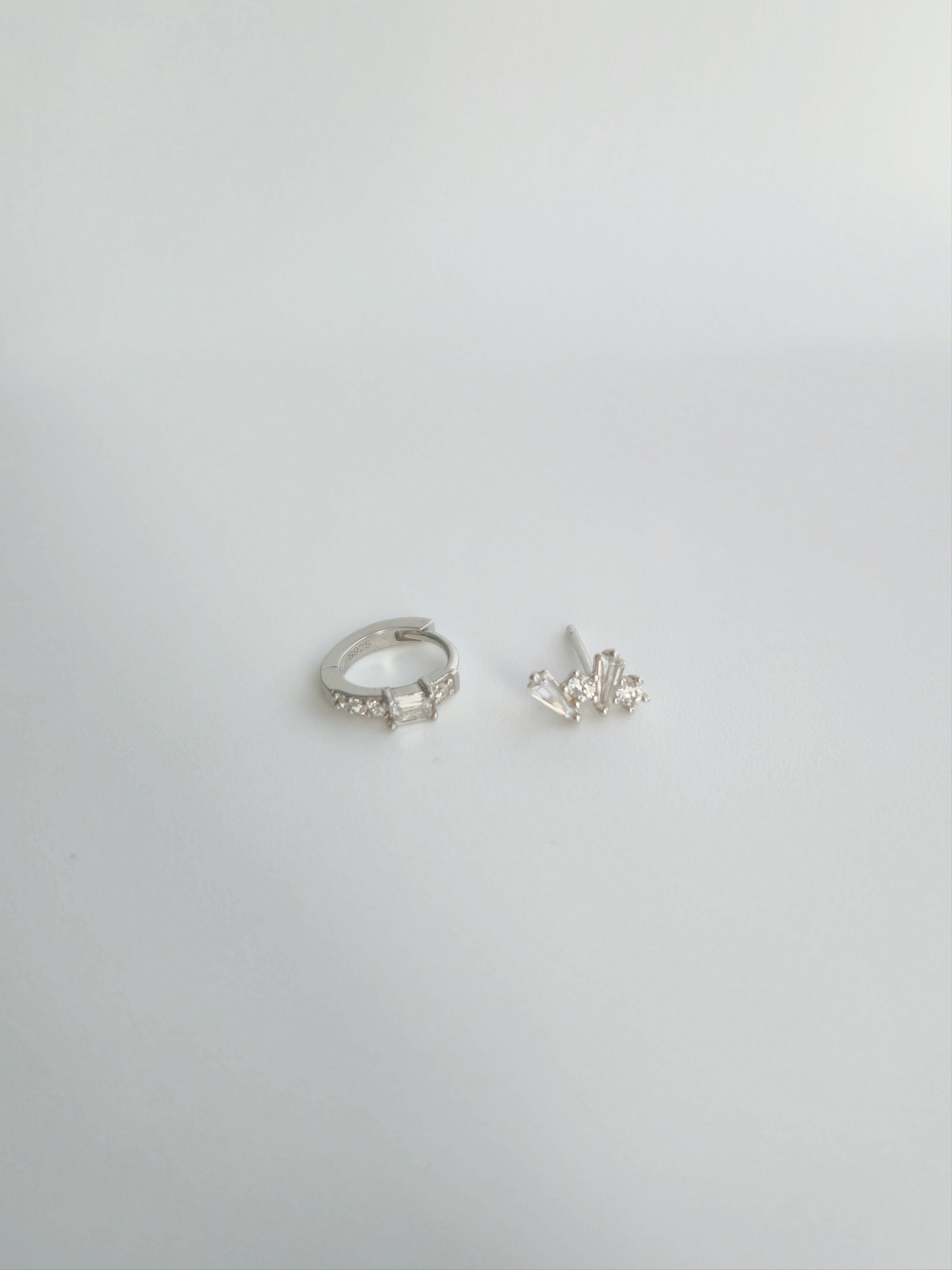 Set Boucles D'oreilles Duo Étoilé en Argent 925 et Zircons