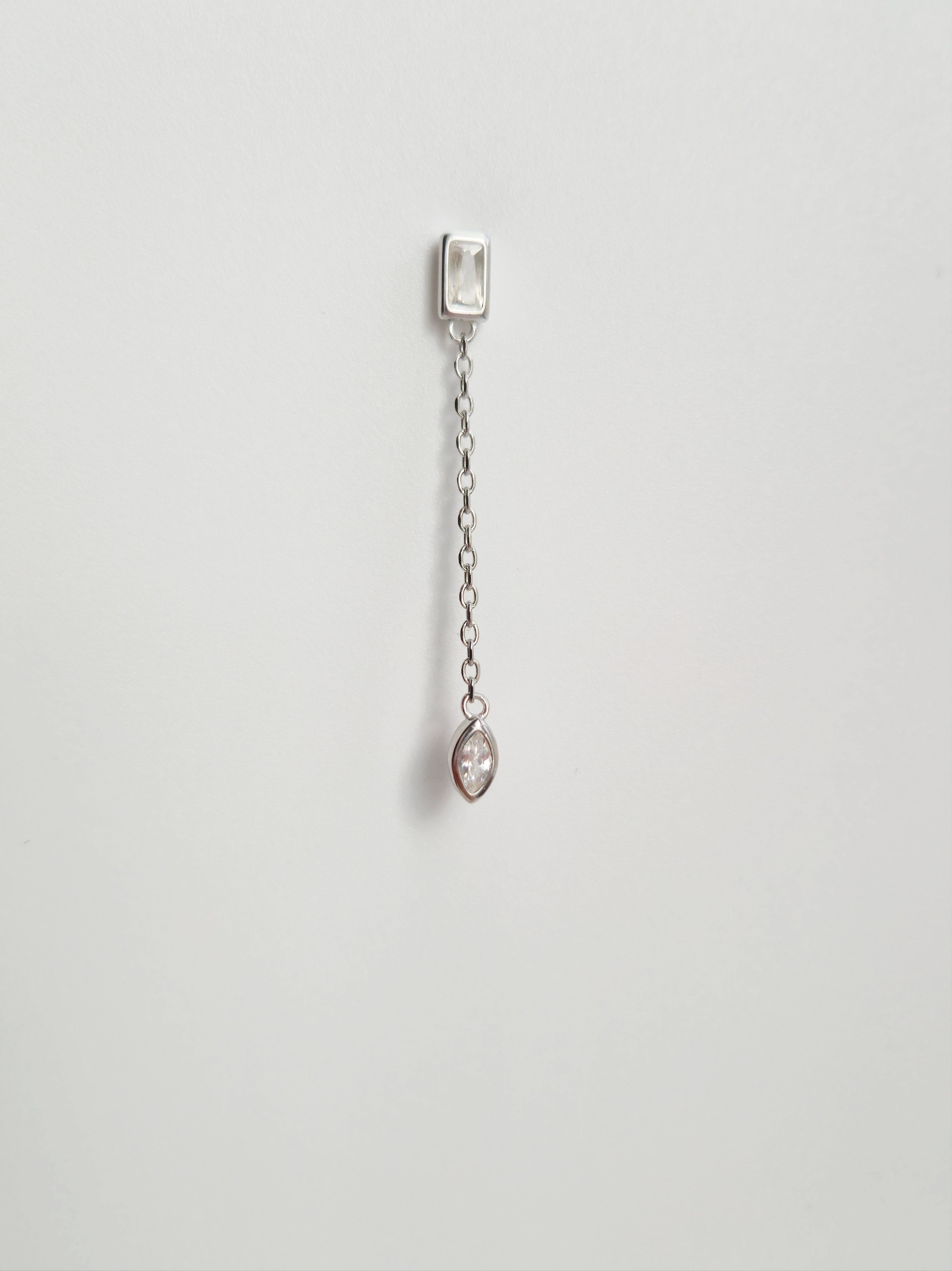 Boucle D'oreille Cosmos Pendante en Argent et Zircons