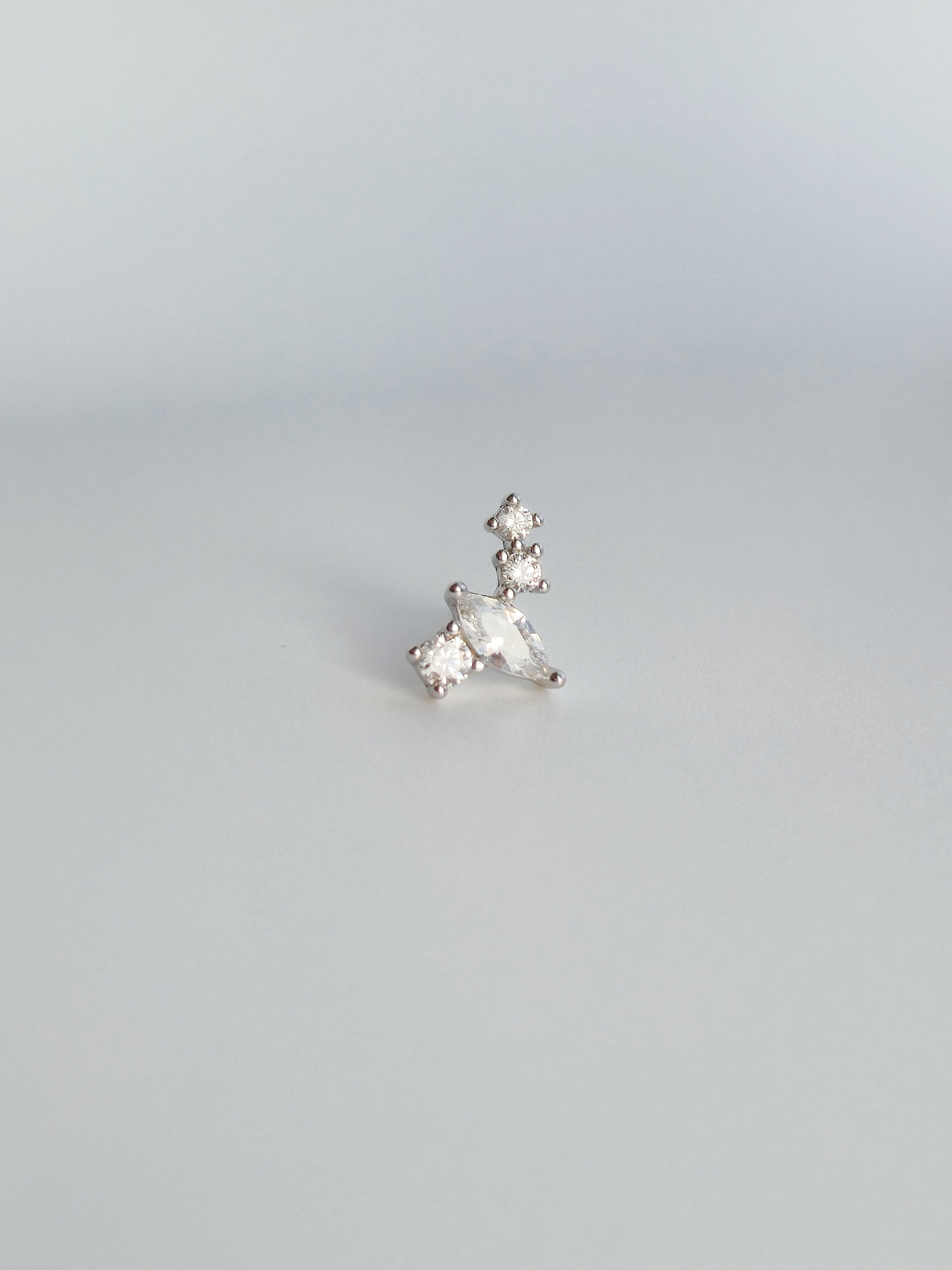 Boucle D'oreille Constellation Argent 925 et Zircons Droite