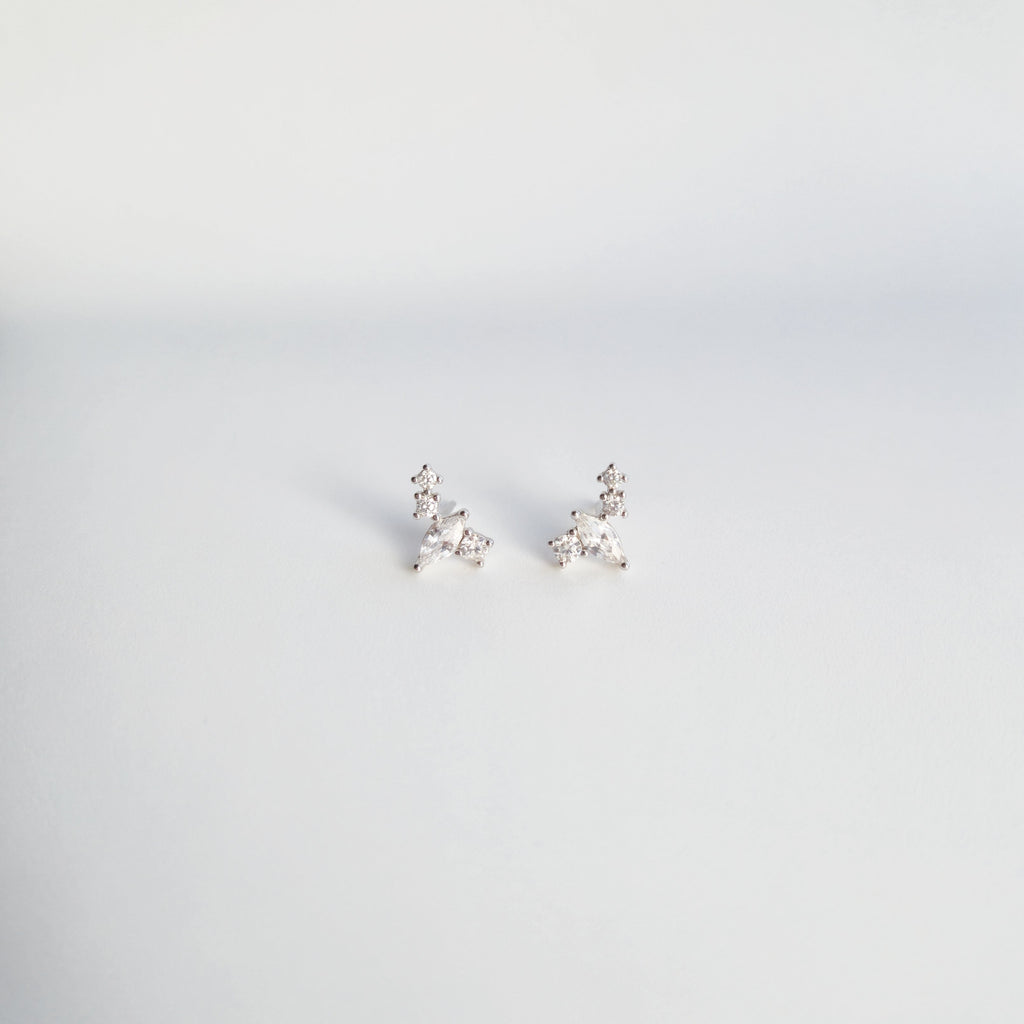 Boucle D'oreille Constellation Argent 925 et Zircons Gauche