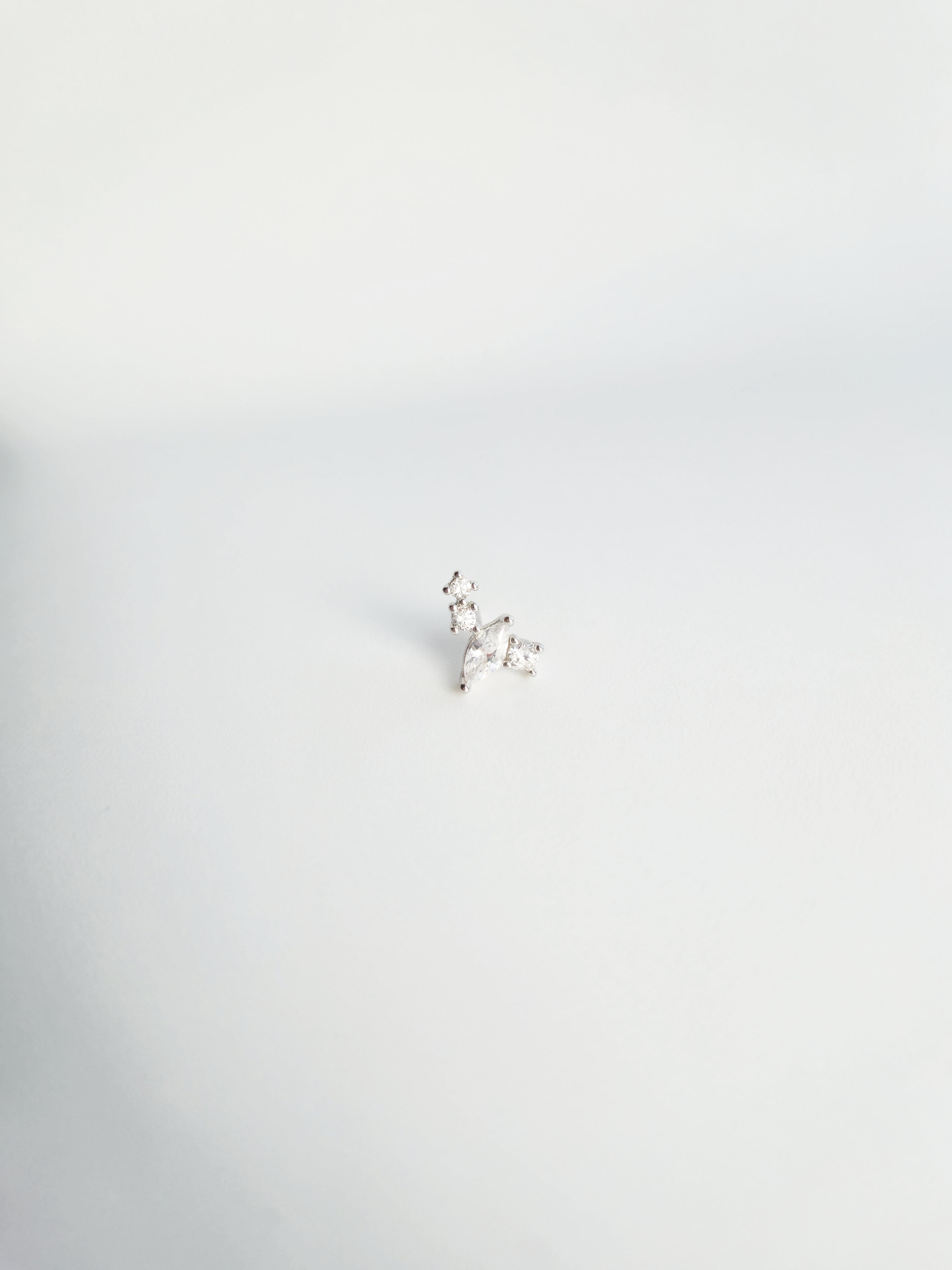 Boucle D'oreille Constellation Argent 925 et Zircons Gauche