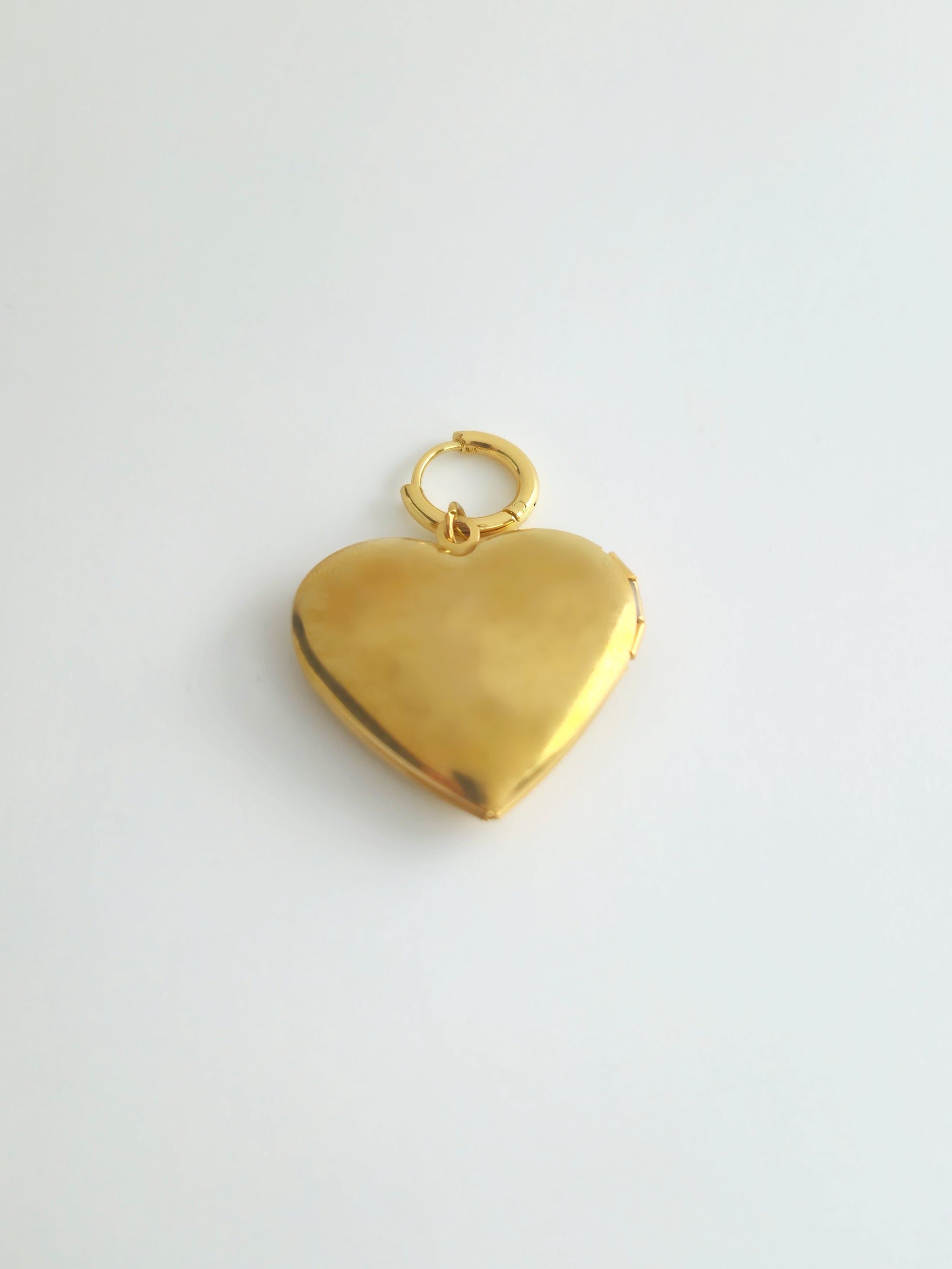 Charm Coeur Médaillon en Acier Inoxydable Doré