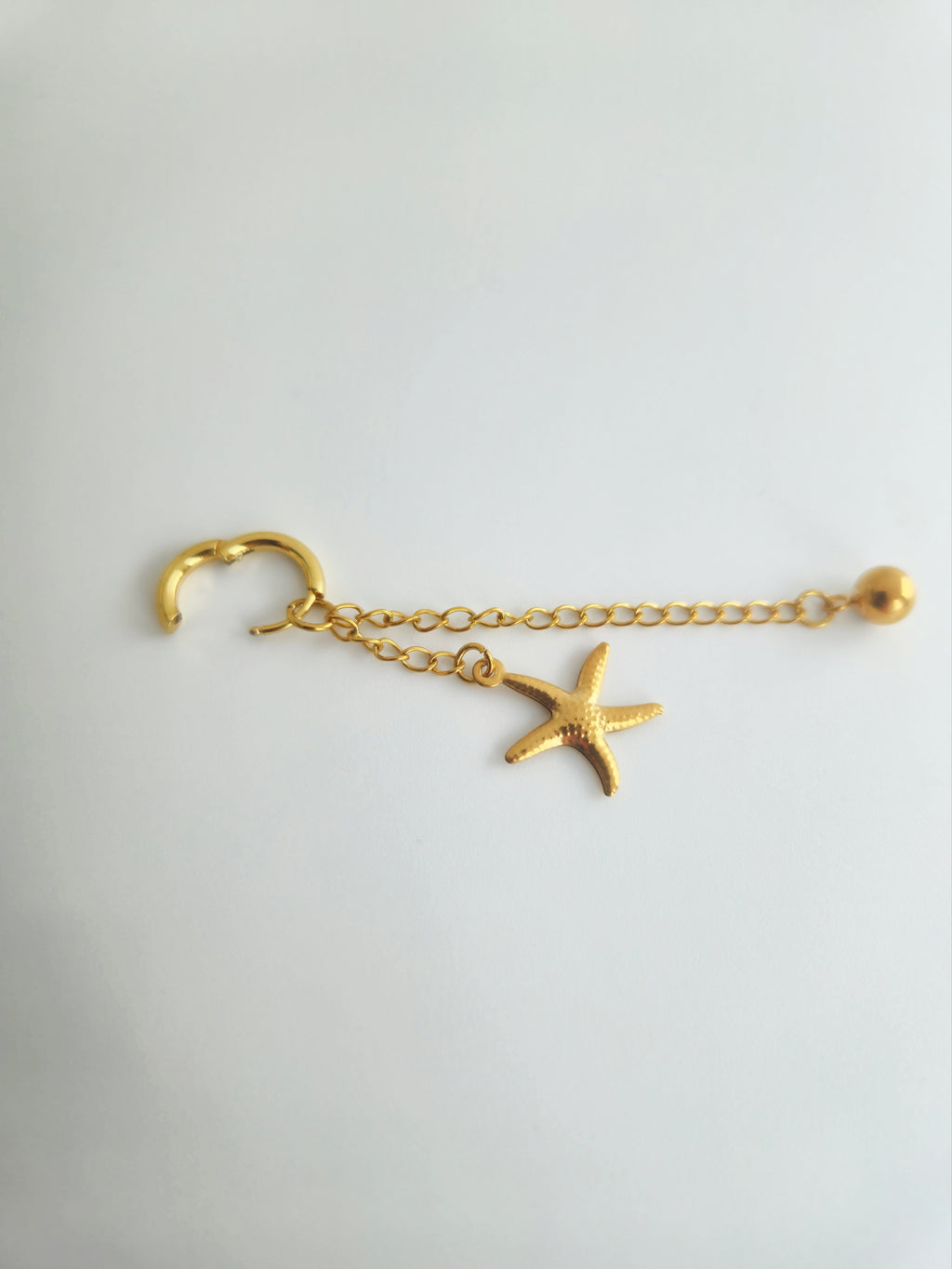 Charm pendant étoile et rond en Acier Inoxydable Doré