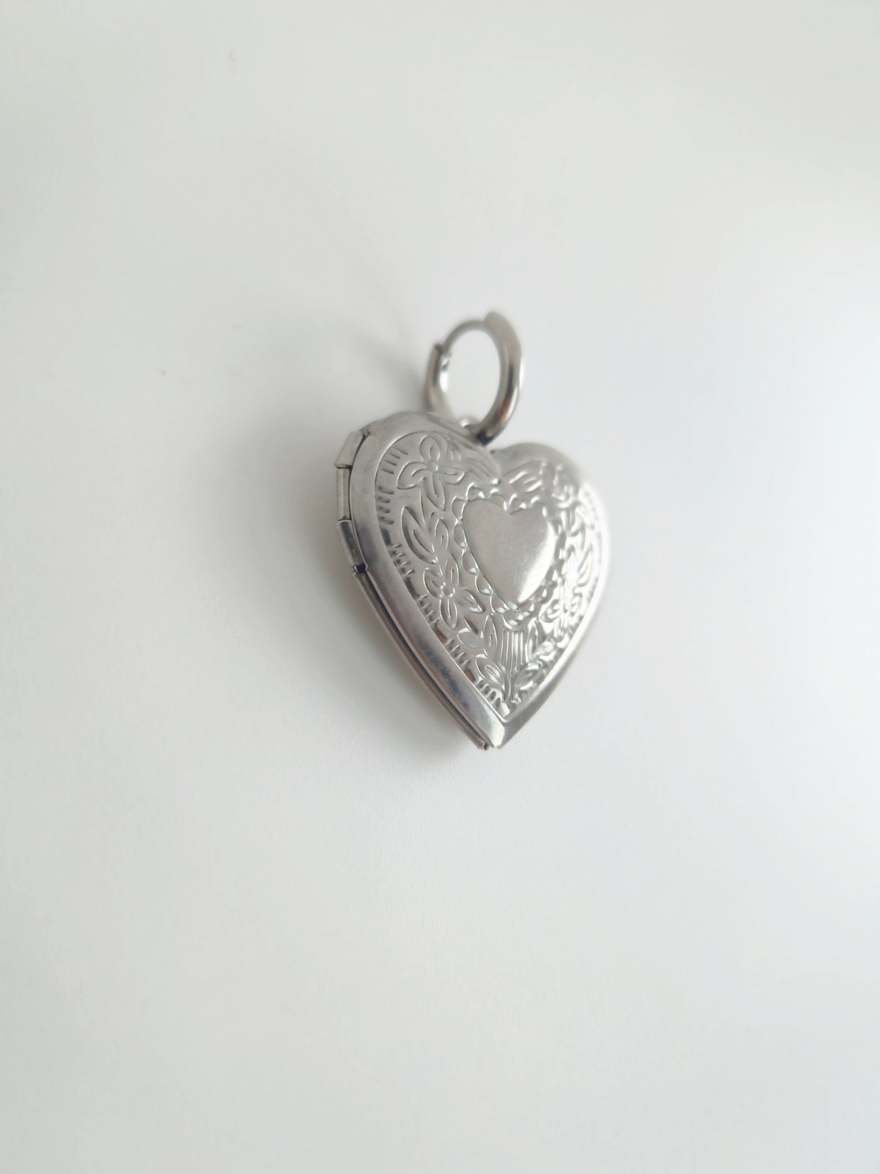 Charm Coeur Médaillon en Acier Inoxydable