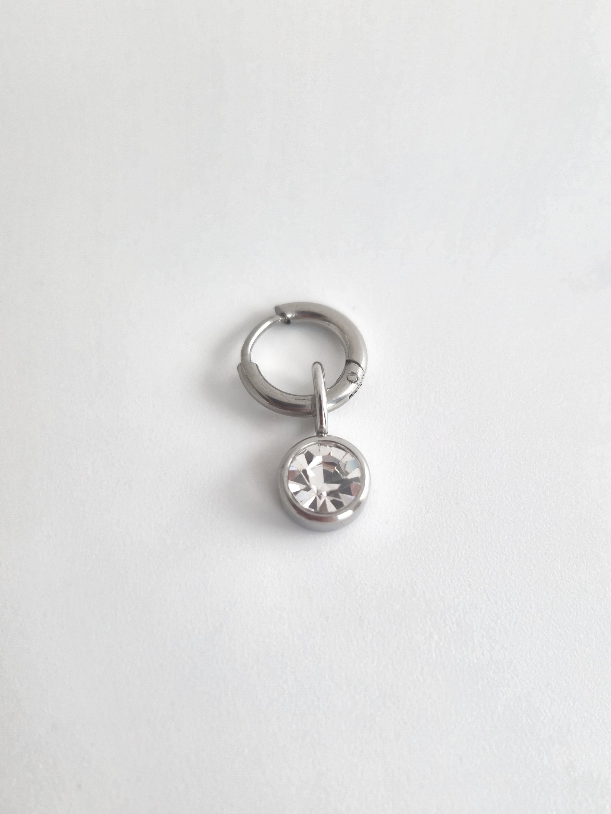 Charm Strass Rond Acier Inoxydable