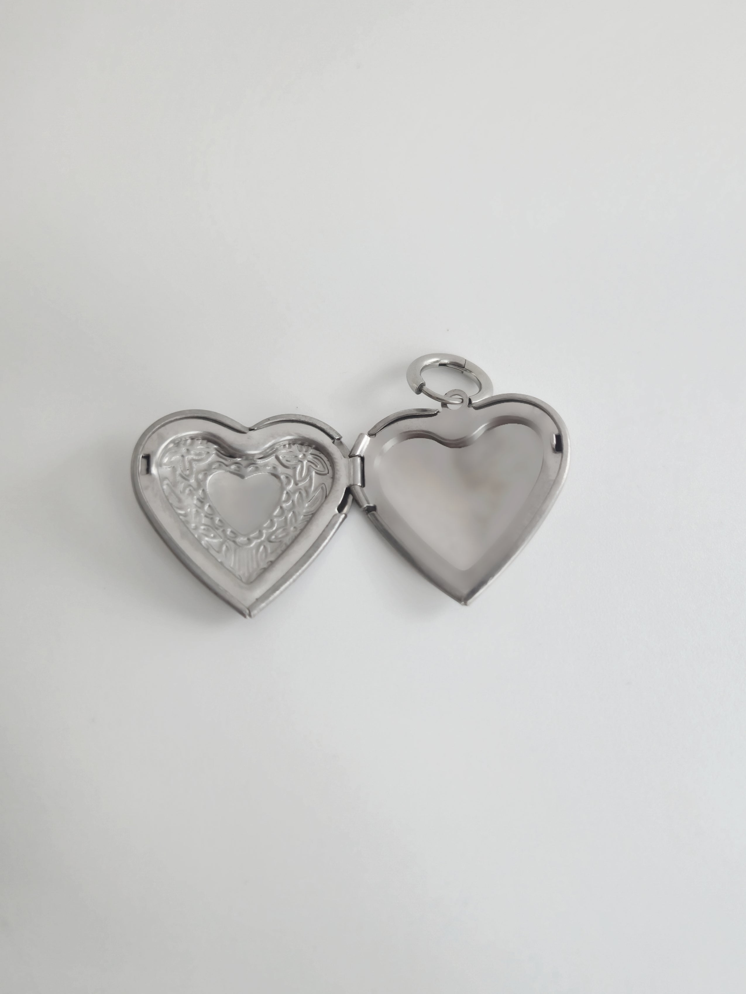 Charm Coeur Médaillon en Acier Inoxydable