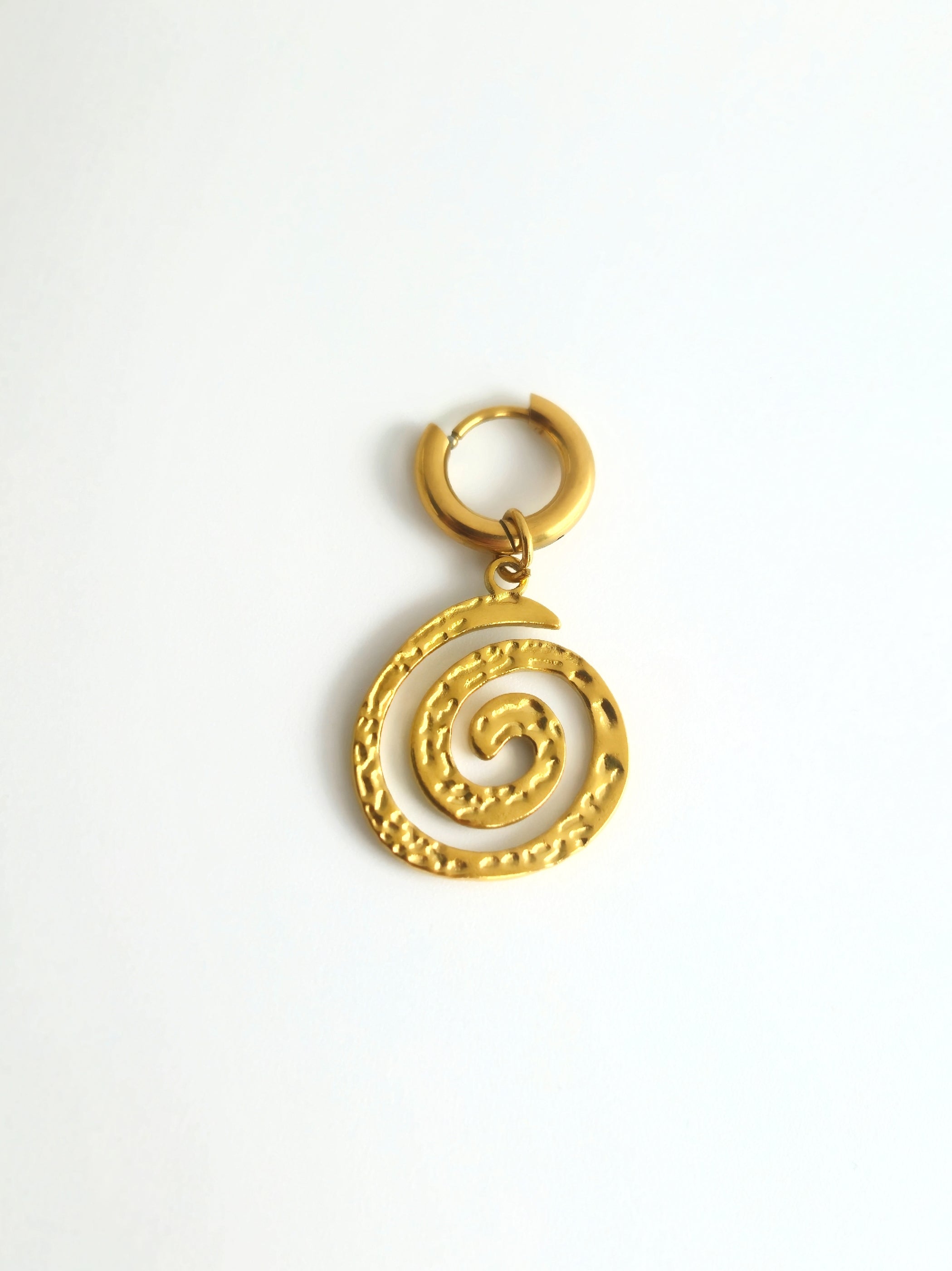 Charm Spirale en Acier Inoxydable Doré