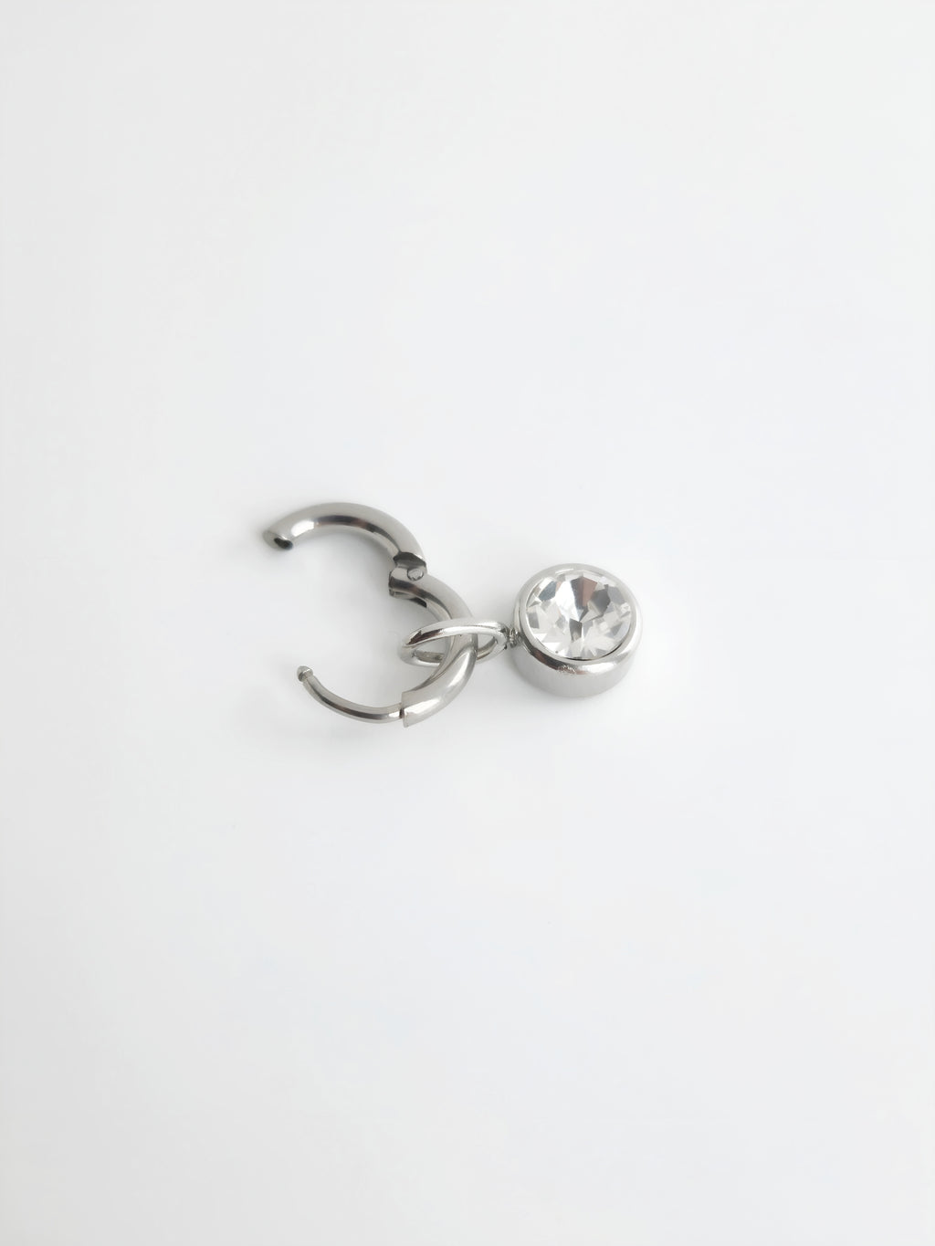Charm Strass Rond Acier Inoxydable