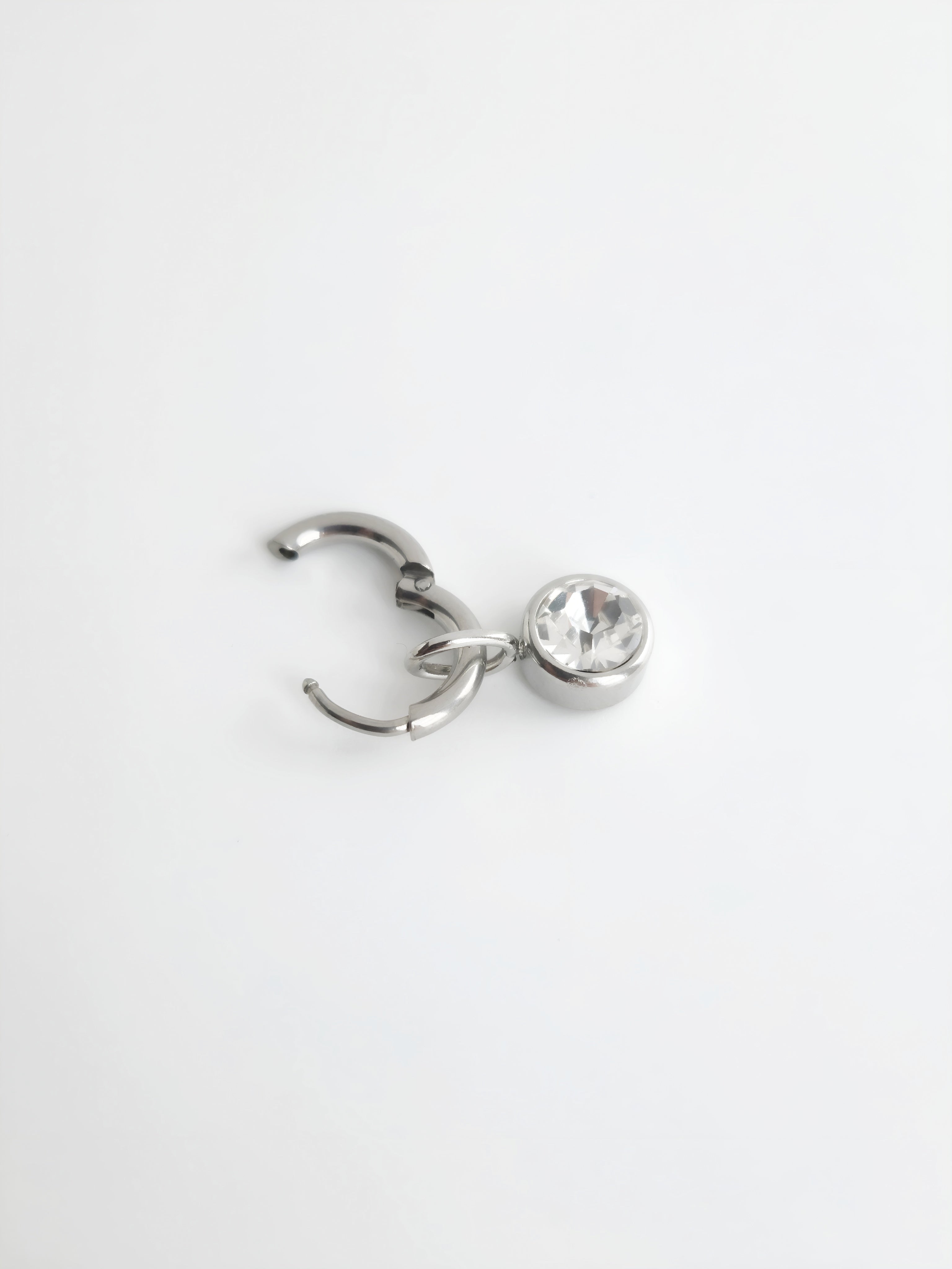 Charm Strass Rond Acier Inoxydable