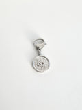 Charm Oeil Porte Bonheur en Acier Inoxydable et Zircon