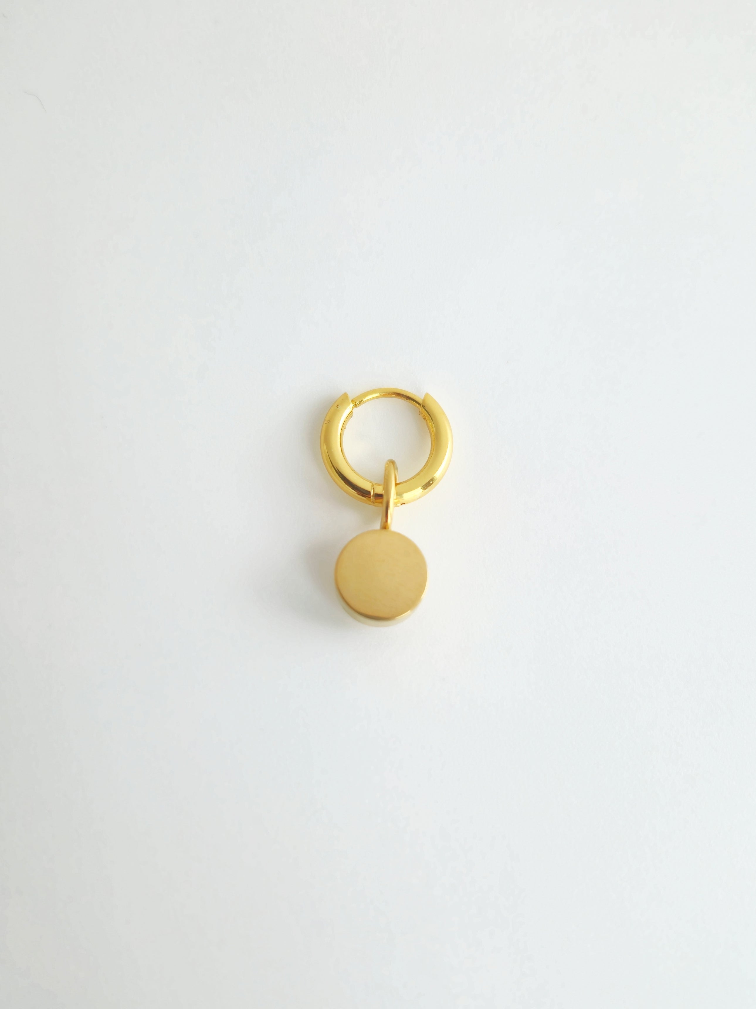 Charm Strass Rond Acier Inoxydable Doré