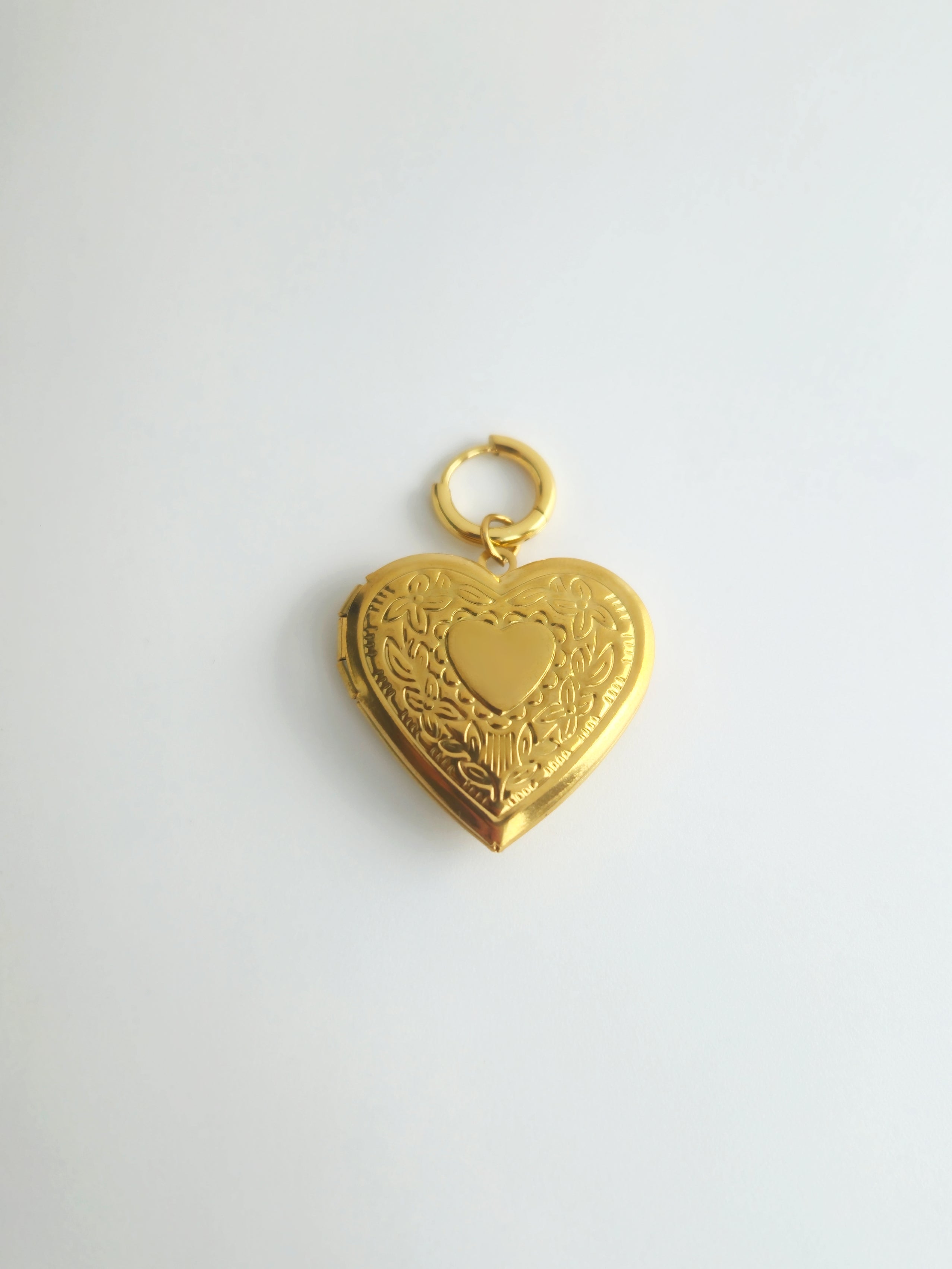 Charm Coeur Médaillon en Acier Inoxydable Doré