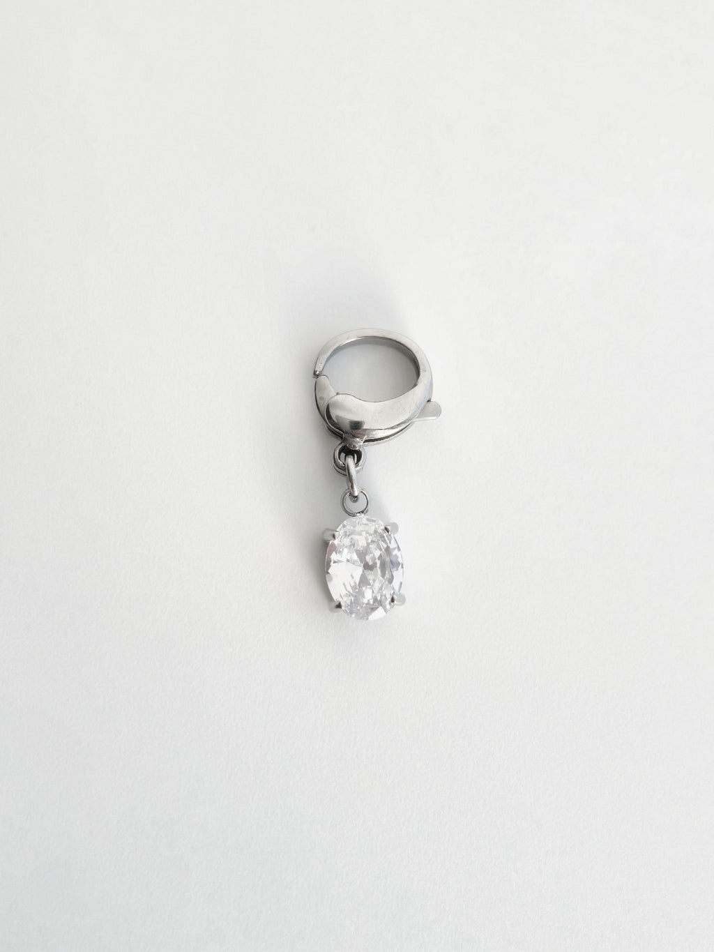 Charm strass ovale en Acier Inoxydable