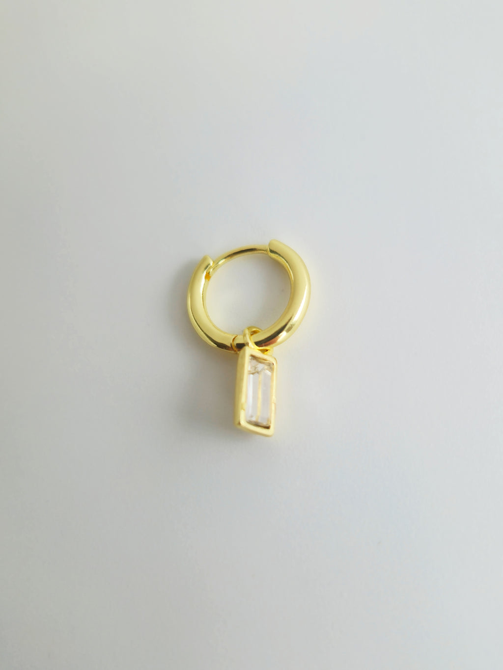 Charm Strass Rectangle en Acier Inoxydable Doré