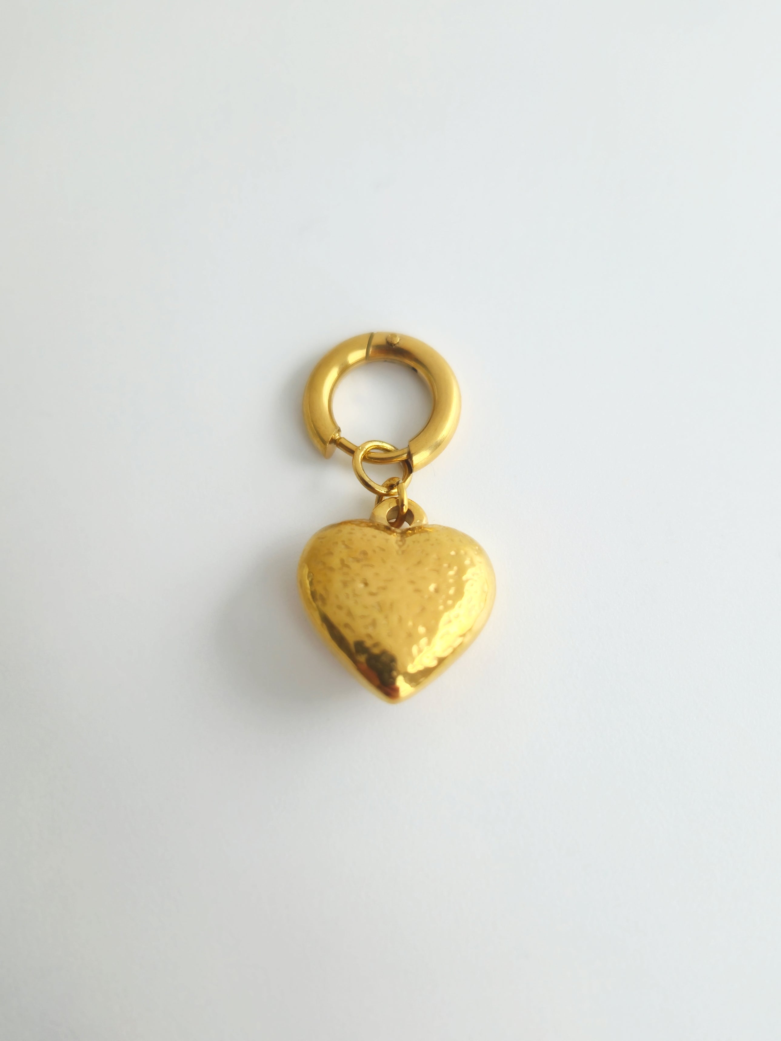 Charm Coeur Ruby en Acier Inoxydable Doré