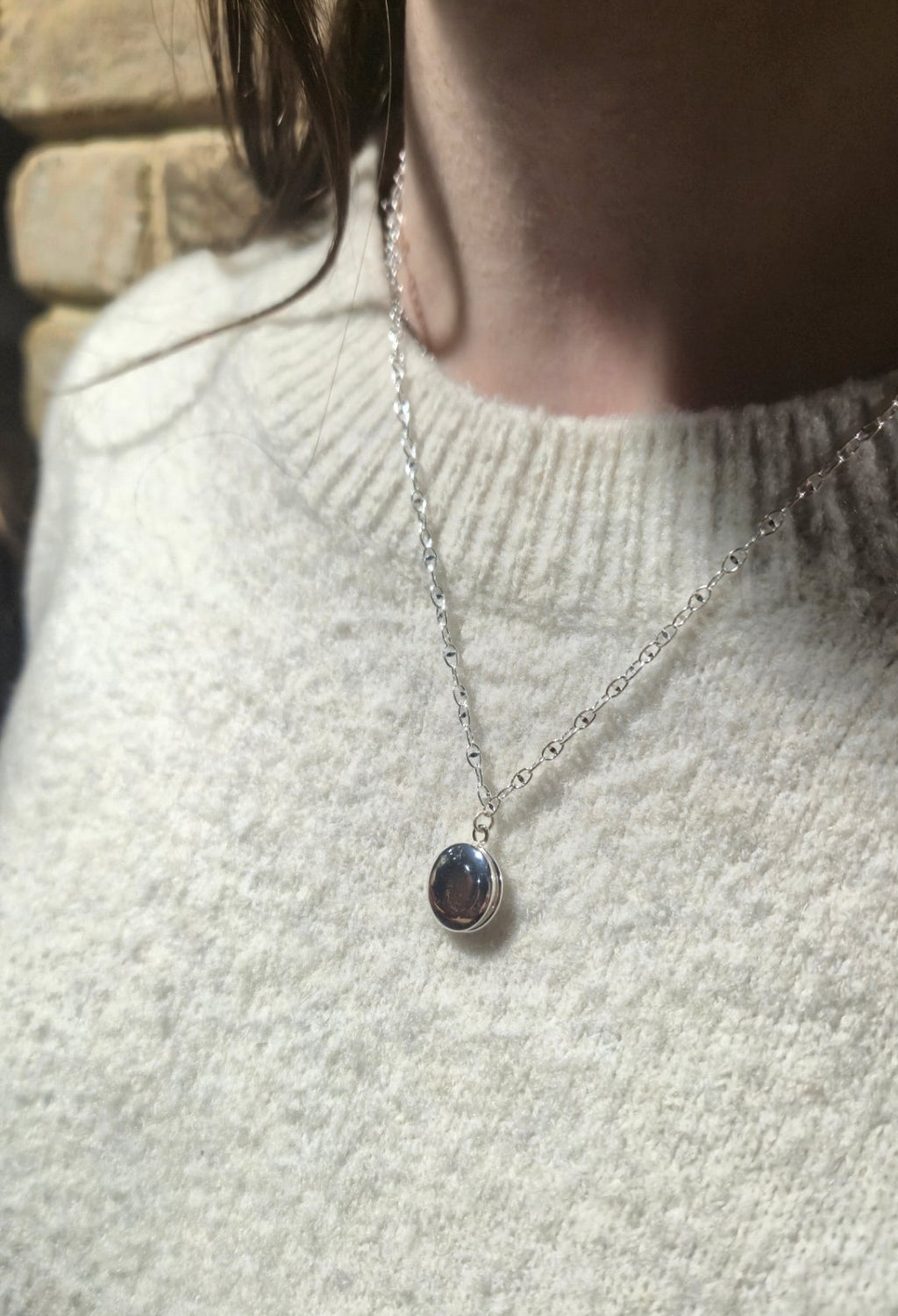 Collier Médaillon photo mot en Argent 925