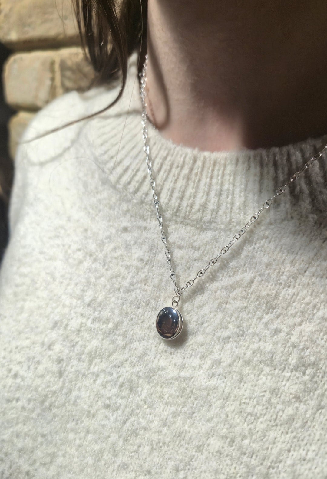 Collier Médaillon photo mot en Argent 925