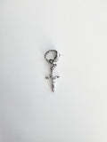 Charm Croix avec rose en Acier Inoxydable