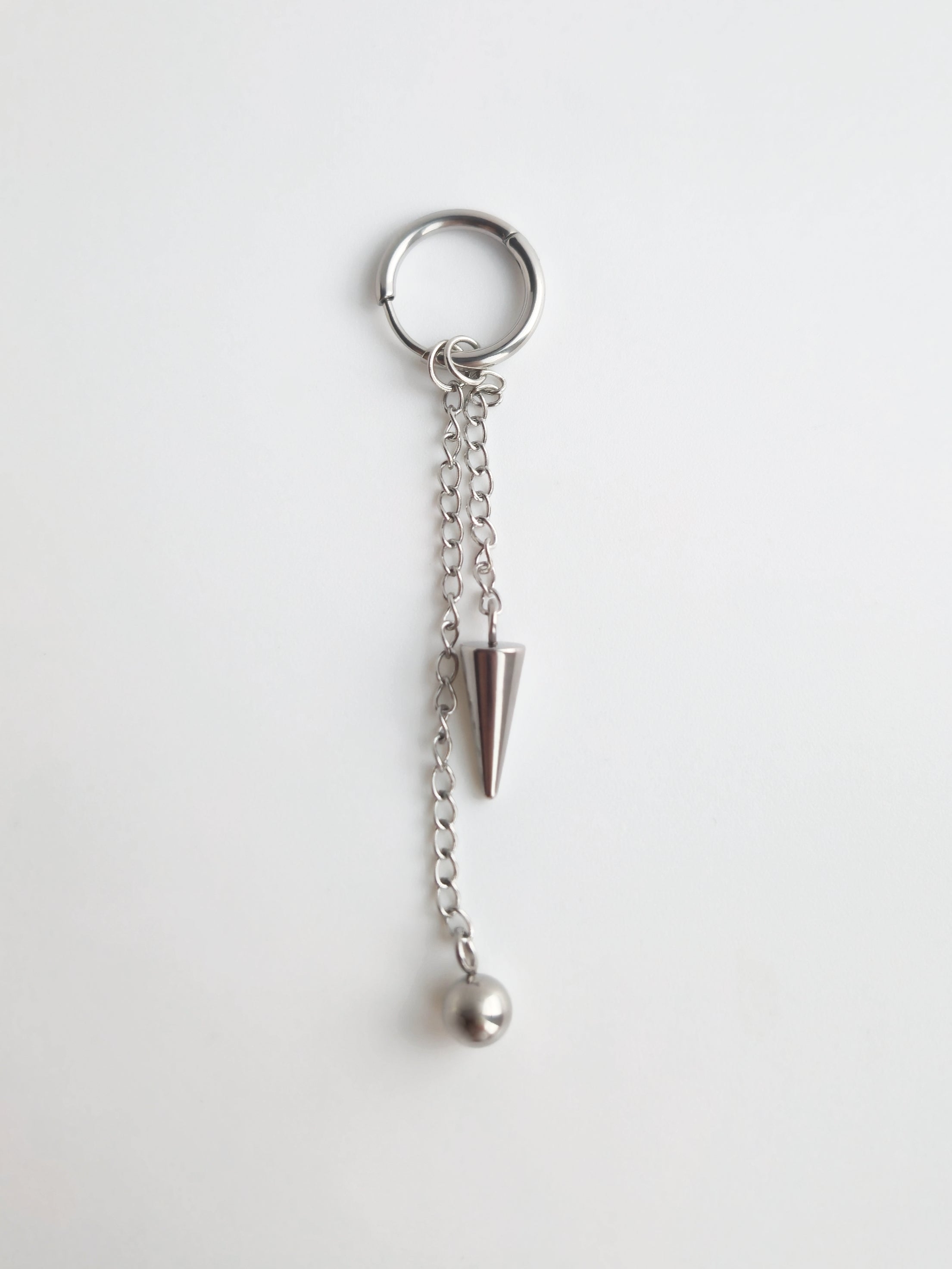 Charm pendant Conique et Rond Acier Inoxydable