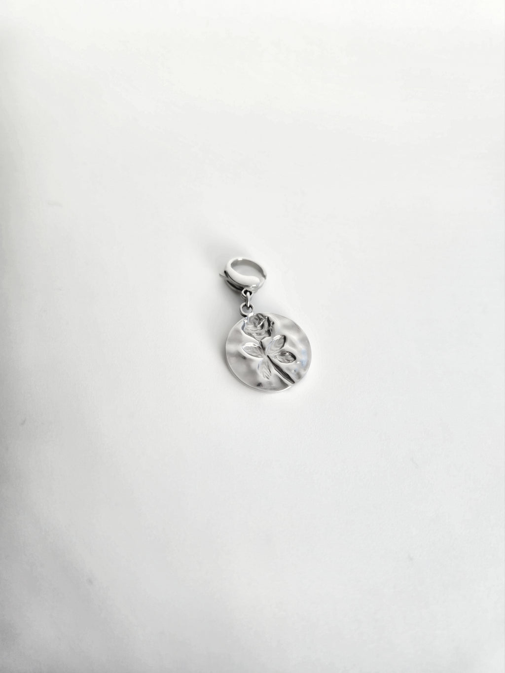Charm Rond Rose en Acier Inoxydable