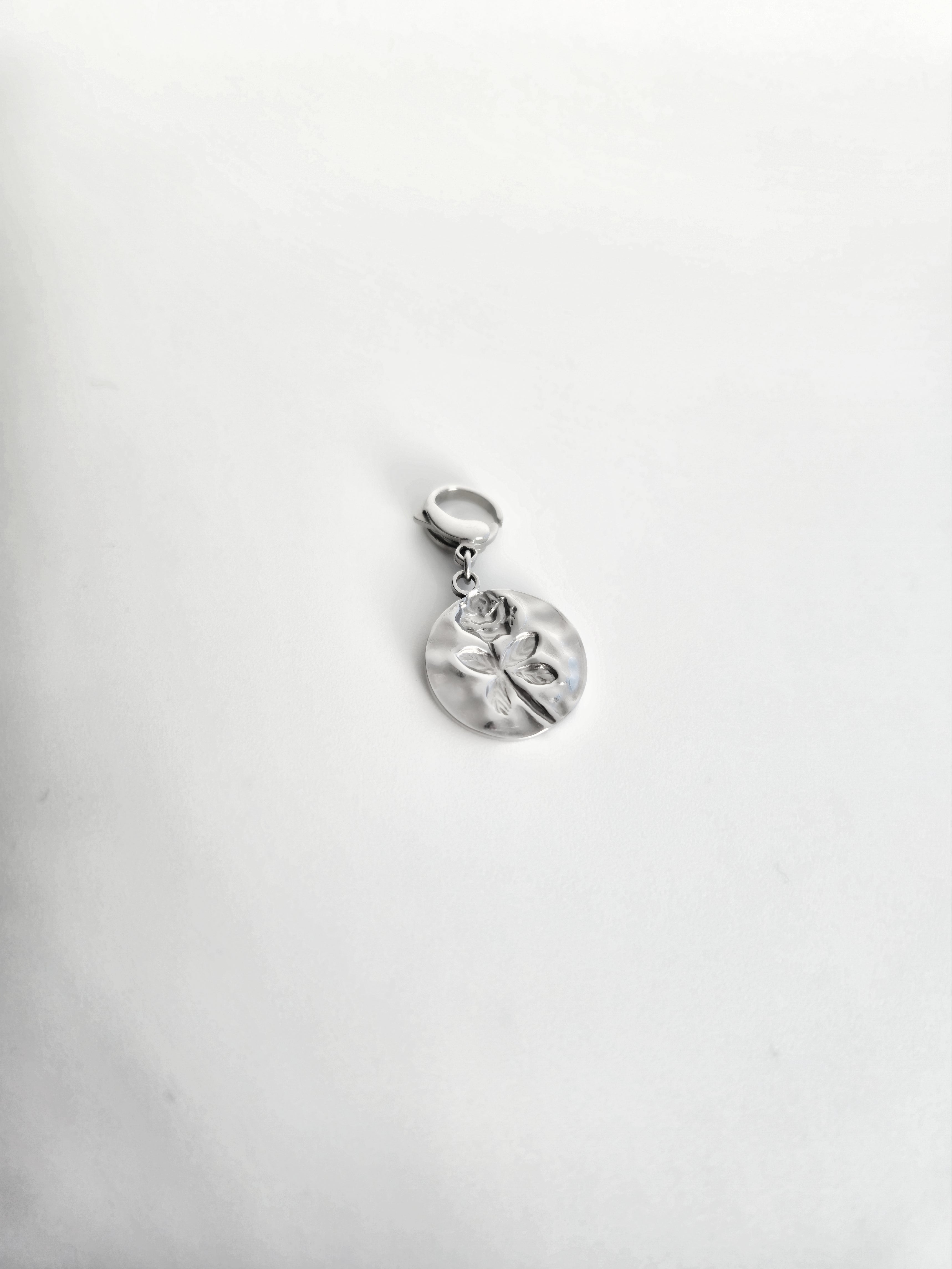 Charm Rond Rose en Acier Inoxydable