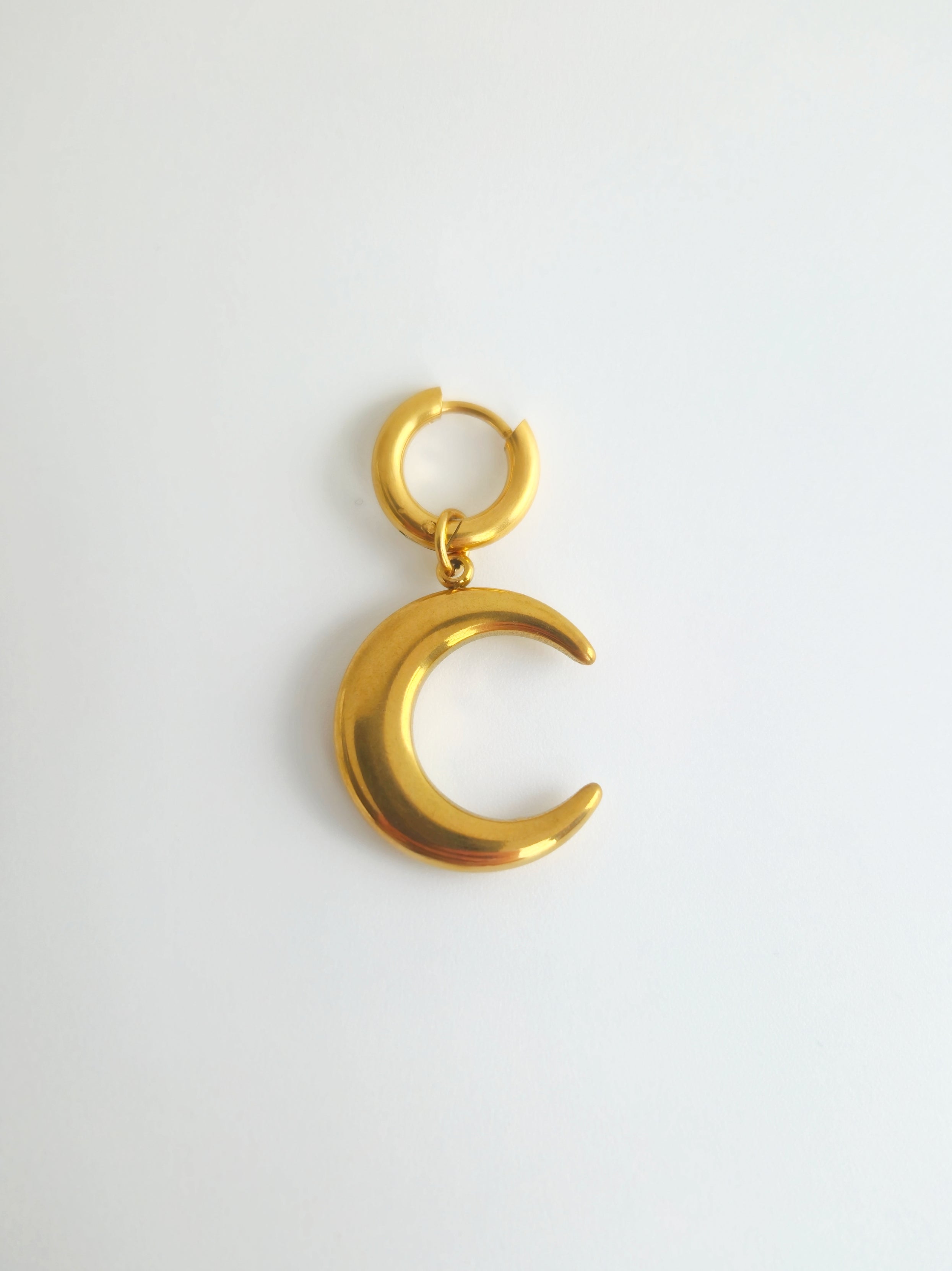 Charm Lune en Acier Inoxydable Doré