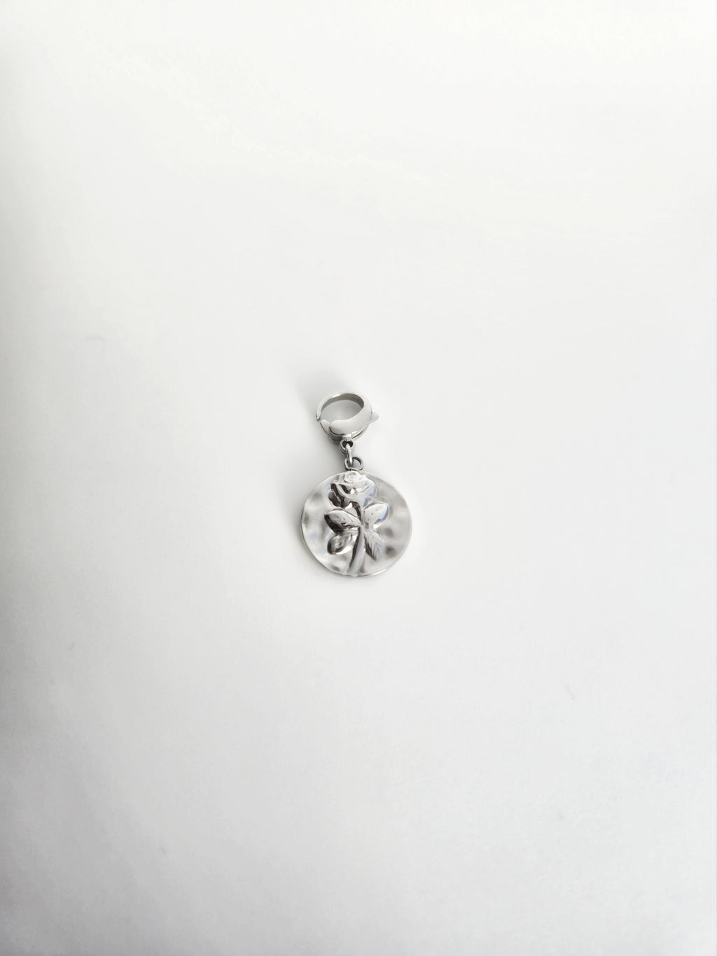 Charm Rond Rose en Acier Inoxydable