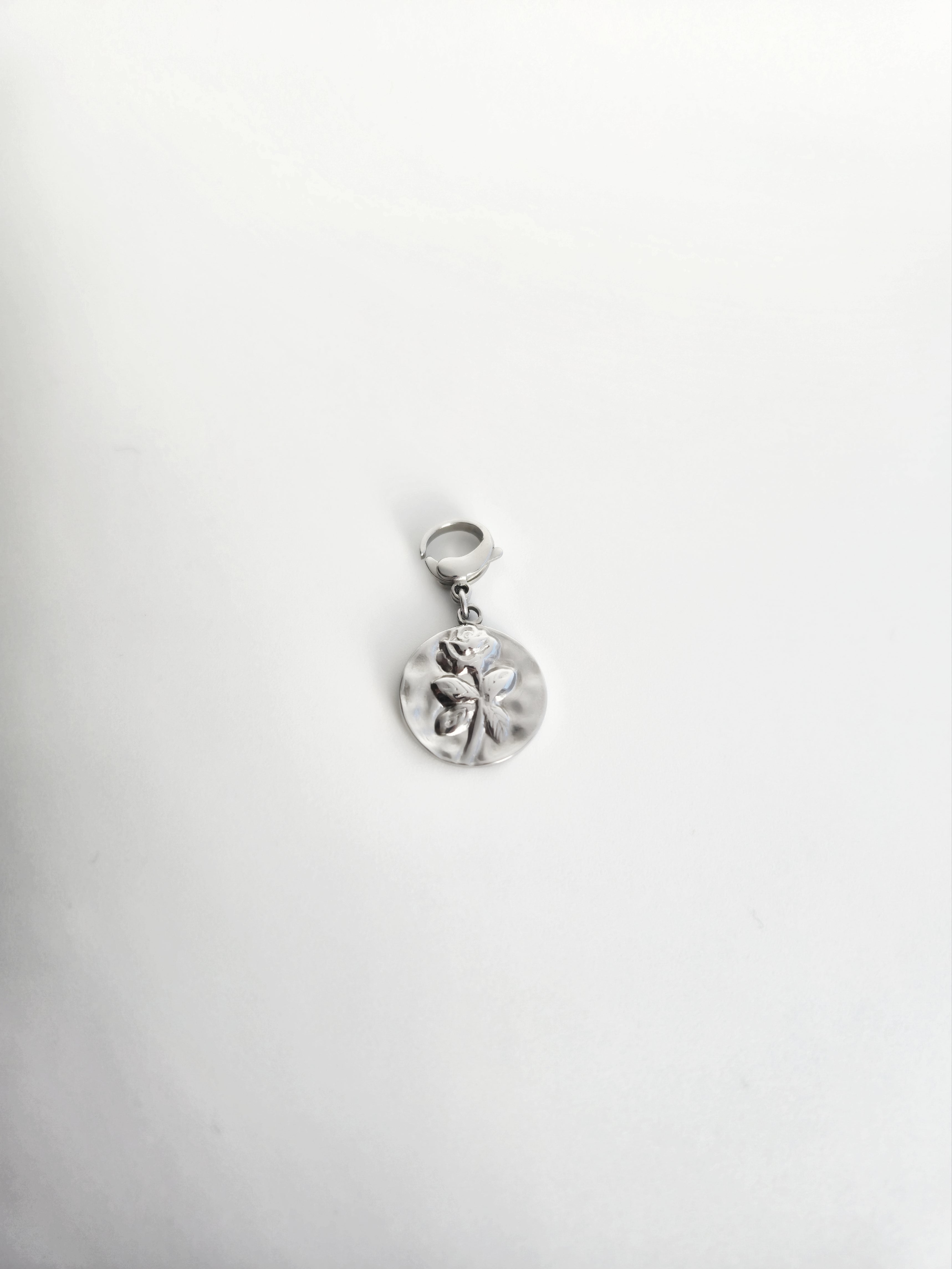 Charm Rond Rose en Acier Inoxydable