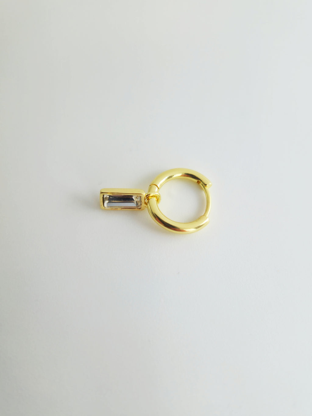 Charm Strass Rectangle en Acier Inoxydable Doré