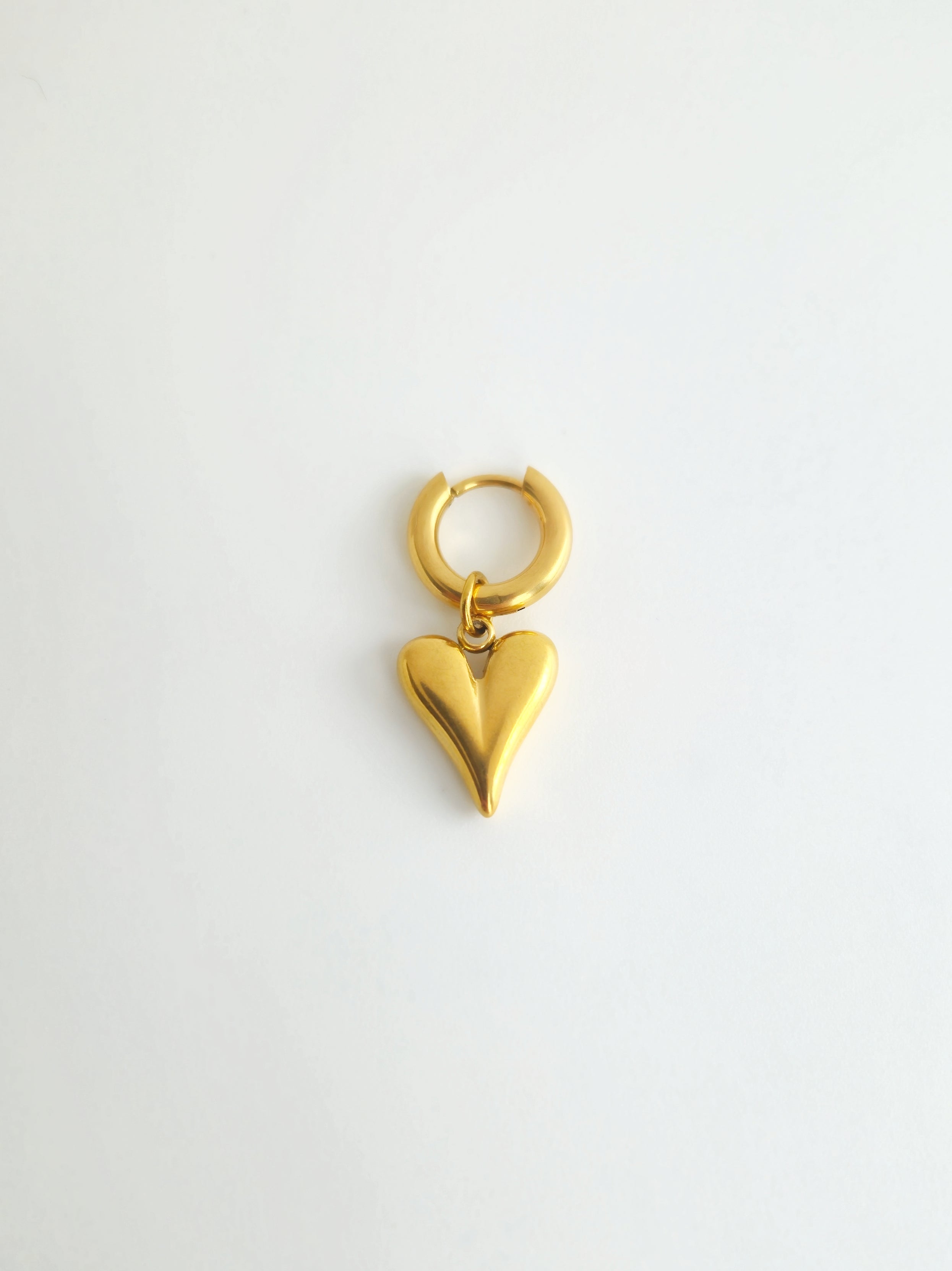 Charm Coeur en Acier Inoxydable Doré